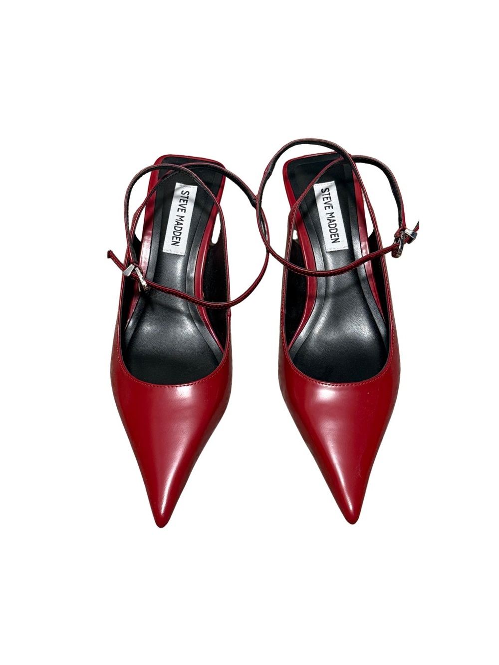 Steve Madden Burgundy Pointed Toe Ankle-Strap Pumps